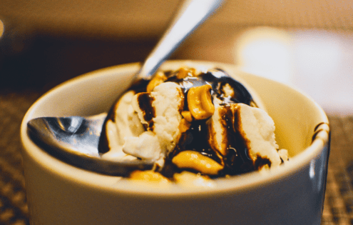 Caramel Espresso Ice-Cream And Panela Syrup Dumplings