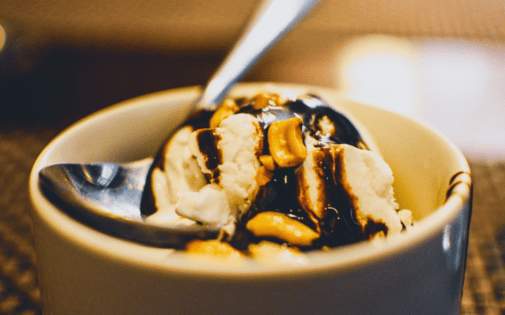 Caramel Espresso Ice-Cream And Panela Syrup Dumplings