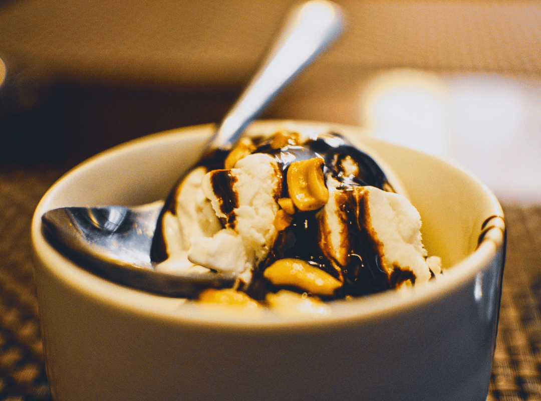 Caramel Espresso Ice-Cream and Panela Syrup Dumplings